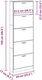 vidaXL - Schoenenkast - 5 opbergvakken - eiken-look