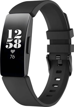 iMoshion Bandje Geschikt voor Fitbit Ace 2 - iMoshion Siliconen band gekleurde gesp - Zwart