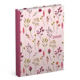 Lannoo Agenda (2026) - Pocket agenda - 90x130mm - Flowers Bouquet - Roze
