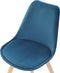 DAKOTA - Eetkamerstoel - Blauw - Fluweel