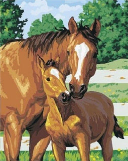 Schilderen op nummer - Paarden PBN5422 - Inclusief penseel