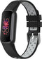 iMoshion Bandje Geschikt voor Fitbit Luxe/Grijs - iMoshion Siliconen sport band zilveren gesp zonder pinnetje - Zwart