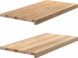 vidaXL - Vensterbanken - 2 - st - onbehandeld - 80x40x2 - cm - massief - eikenhout