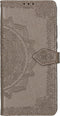 Hoesje Met Pasjeshouder Geschikt voor Motorola Moto G8 Power Lite - Mandala Bookcase - Grijs