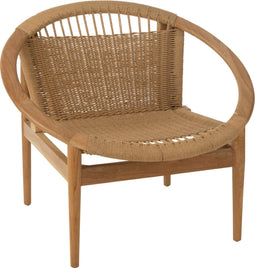 J-Line - Stoel - Fauteuil - Rond Teak Hout Naturel