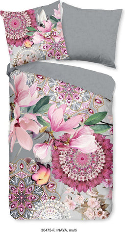 HIP Inaya - Dekbedovertrek Flanel - Mandala's en Bloemen - Multi