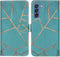 iMoshion Hoesje Geschikt voor Samsung Galaxy S21 FE Hoesje Met Pasjeshouder - iMoshion Design Softcase Bookcase - Blauw / Meerkleurig / Blauw / Blue Graphic