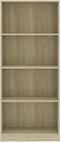 vidaXL - Boekenkast - met - 4 - schappen - 60x24x142 - cm - bewerkt - hout - sonoma - eik