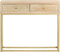 vidaXL - Wandtafel - 90x30x75 - cm - massief - mangohout - goudkleurig