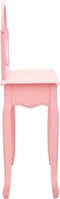vidaXL - Kaptafel - met - kruk - 65x36x128 - cm - paulowniahout - MDF - roze