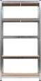 vidaXL - Opbergrek - 5-laags - 10 - st - staal - en - bewerkt - hout - zilverkleurig