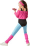 Dressforfun Fitness-sterretje 140 - Verkleedkostuum - Jaren 80 stijl - Zwart/lichtblauw/roze