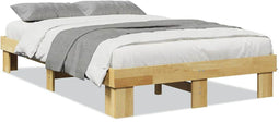 vidaXL - Bedframe - zonder - matras - 120x200 - cm - massief - hout - eiken