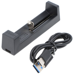 1-slot USB-C charger with up to 0.5Ah charging current, for Li-Ion batteries, compact charger, witho