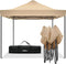 NIVADA Easy Up Partytent XL - 3x3m - Waterdicht met 4 Afneembare Zijwanden - Beige