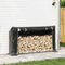 vidaXL - Haardhoutrek - met - regenhoes - 200,5x41x110,5 - cm - staal