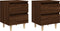 vidaXL - Nachtkastjes - 2 - st - met - houten - poten - 40x35x50 - cm - bruineikenkleur