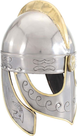 Beowulfhelm replica LARP staal zilverkleurig