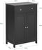 SoBuy FRG238-DG - Badkamermeubel - 1 lade 2 deuren - Donkergrijs MDF 60cm
