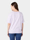 Wrangler Dames T-shirt - Oversized - Katoen - Lavendel met witte strepen - M (5401019147390)