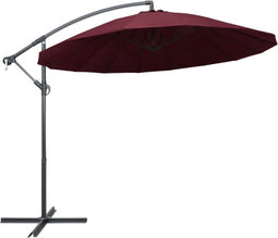 vidaXL - Zweefparasol - met - aluminium - paal - 3 - m - bordeauxrood