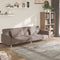 vidaXL - Slaapbank - 2-zits - met - 2 - kussens - stof - taupe