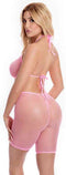Pink Lipstick Lingerie Crop top en shorts set SUNSET GLOW BIKE SET, ONE SIZE Roze