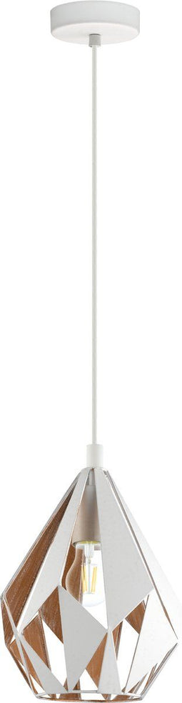 EGLO Carlton 1 - Hanglamp - E27 - Hoogte verstelbaar - Wit/Goud