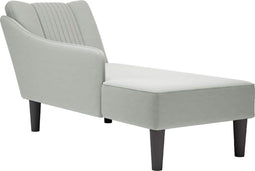 vidaXL - Chaise - longue - met - rechterarmleuning - fluweel - lichtgrijs