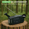 Travelhawk Noodradio - Draagbare Radio - Noodradio Solar Opwindbaar - Powerbank Zonneenergie - 2000 mAh - Zaklamp - Noodpakket - Zwart