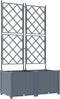 vidaXL - Tuinbak - met - Trellis - 2 - stuks - Lichtgrijs - 80x40x143 - cm