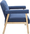 vidaXL - Tweezitsbank - stof - blauw