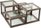 J-Line Set Van 4 Salontafels Hout/Glas Bruin - 51 x 51 x 46 cm
