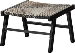 WOOOD Pom Hocker - PE/Aluminium - Zwart/Bruin - 41x57x53