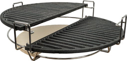 Patton Multi Level Cooking System - Uitbreidingsset voor Kamado 21" - 2 halve gietijzeren grillroosters
