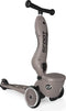 Scoot and Ride Highwaykick 1 - 2in1 Kickboard met Zitting - Verstelbare Hoogte - Bruin