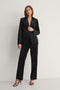 na-kd Velvet Blazer Dames - Reverskraag - Knoopsluiting - Zwart - Maat EU 38