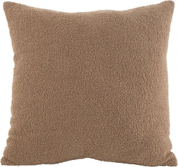 J-Line kussen Teddy Bouclé - polyester - bruin