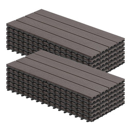 WOLTU WPC terrastegels - klik systeem - 30 x 60 cm - koffiebruin (12 stuks)