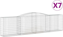 vidaXL - Schanskorven - 7 - st - gewelfd - 400x50x100/120 - cm - ijzer