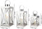 Luxe Lantaarnset 3-delig - Zilver - 40, 31 & 21 cm - RVS Windlichten voor Binnen en Buiten