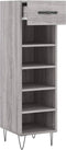 vidaXL - Schoenenkast - 30x35x105 - cm - bewerkt - hout - grijs - sonoma - eikenkleur