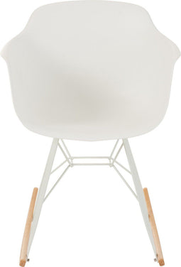 J-Line schommelstoel Willy - kunststof - wit - 2 stuks