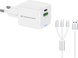 Conceptronic ALTHEA16W - Oplader 33W - 1x USB Type-A 1x USB Type-C - Wit