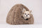 Flamingo Slaapplaats Krems - Kattenbed - Uitneembaar kussen - Taupe 39 x 39 x 42 cm