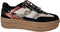 POSH by Poelman BODIE - Dames Sneakers - Chunky met panterprint en teddy - Zwart met combinatie