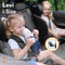 Lionelo Levi - i-Size Autostoeltje - Groep 1-2-3 - 5-punts gordel - 76-150cm 9-36kg - Memory Foam - Versterkte hoofdsteun - Grijs