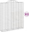 vidaXL - Schanskorven - 3 - st - gewelfd - 200x50x220/240 - cm - ijzer