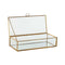 Doos-Juwelenkistje Home ESPRIT Gouden Metaal Kristal 23 X 10 X 5,5 cm