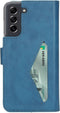 Mobiparts Galaxy S21 FE - Classic Wallet Case - Ruimte voor pasjes - Steel Blue (2022)